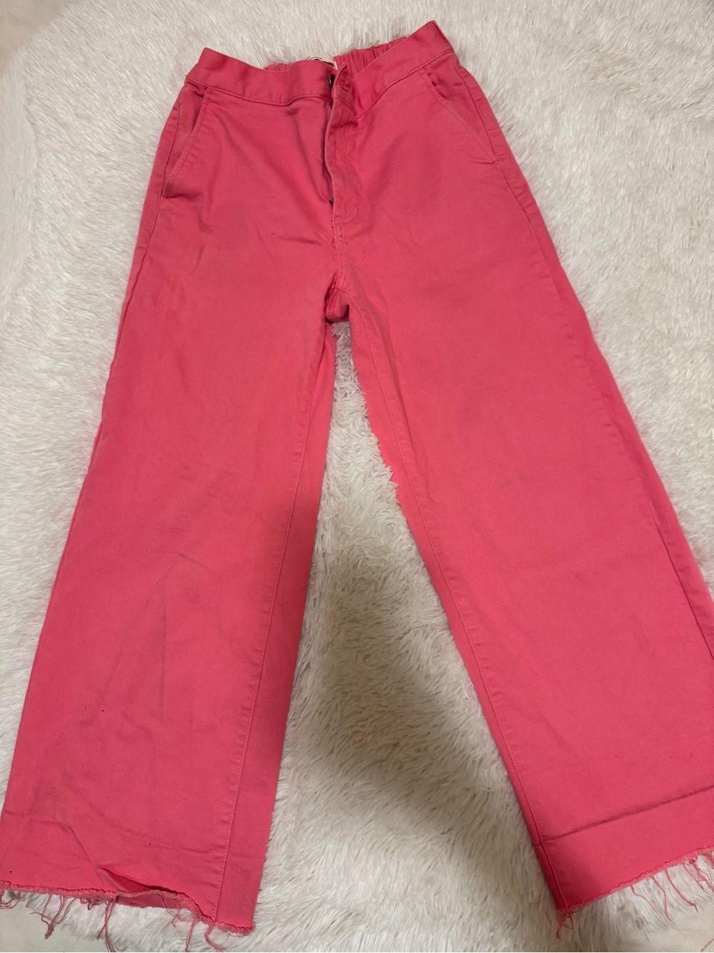OAK + FORT Kids Wide-Leg Pants in Coral